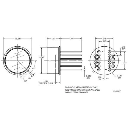  Mechanical Characteristics, EXACTD-362 (Reference dimensions shown in inches)